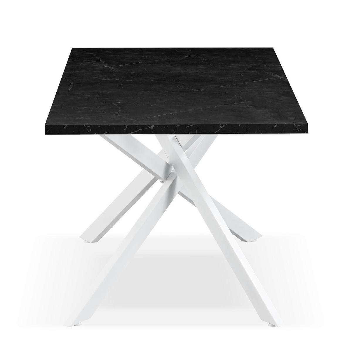ESSTISCH BEA 120-160/80/76 cm Marmor-Schwarz - Anthrazit/Weiß, Holzwerkstoff/Metall (80/120/76cm) - B&D Home