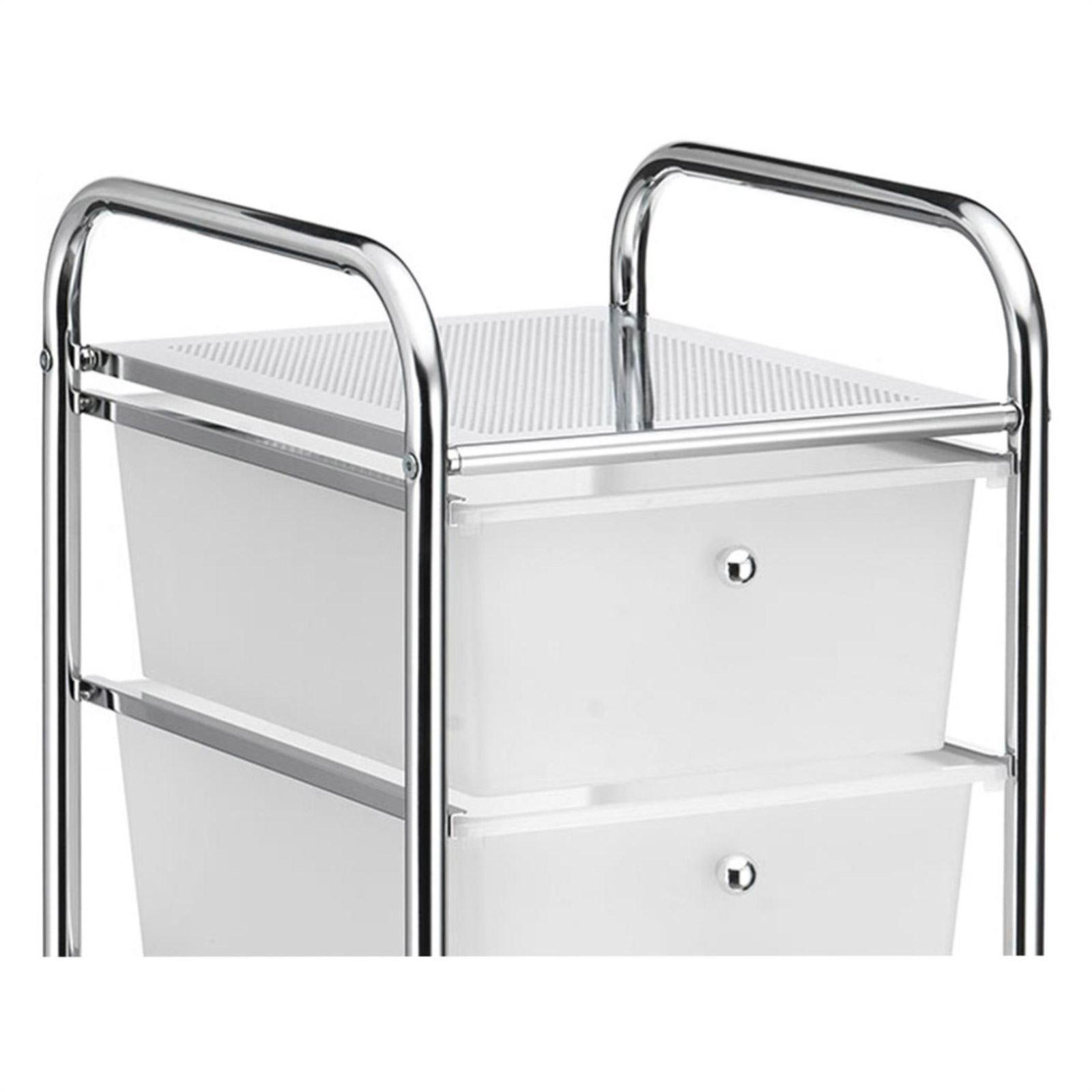 Thumbnail - CARO-Möbel Badrollwagen, Chrom, Metall, Mode, 33x79x39 cm, Badezimmer, Badezimmerregale, Badregale