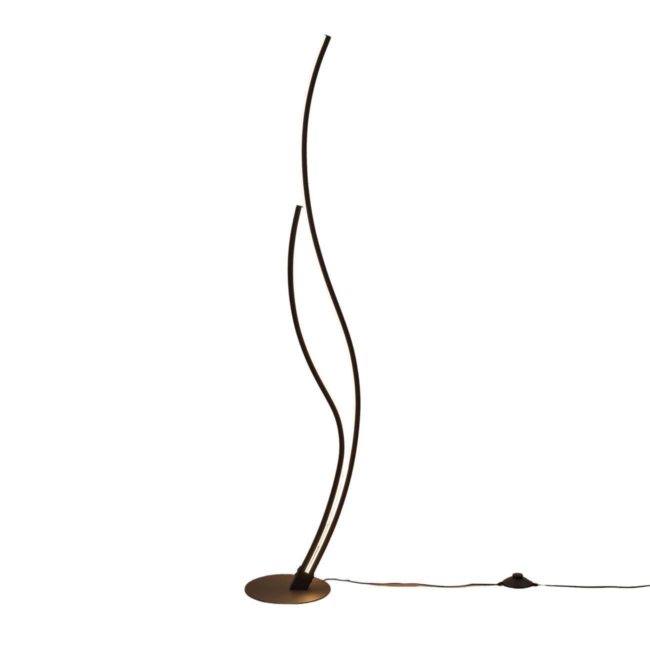 STEHLEUCHTE Ysoria, Schwarz, 128cm - Schwarz, Metall (128/20/128cm) - KOSILUM