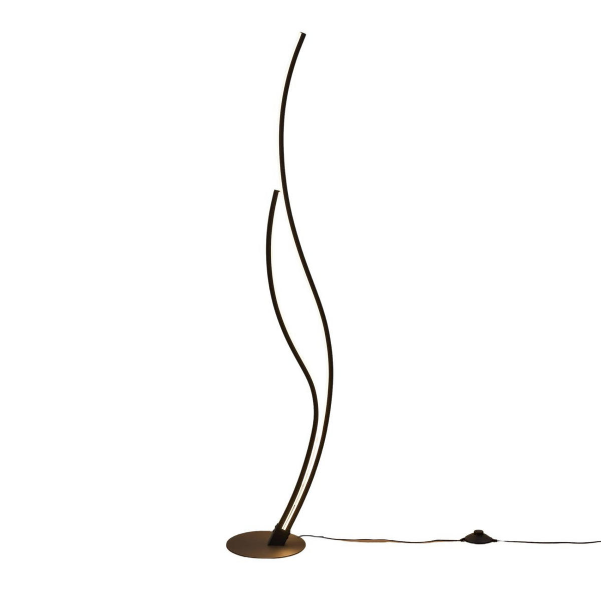 STEHLEUCHTE Ysoria, Schwarz, 128cm - Schwarz, Metall (128/20/128cm) - KOSILUM