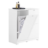 WÄSCHESCHRANK, Badschrank mit 3 Wäschesäcken, 78x38x90cm - Weiß, Holzwerkstoff (78/90/38cm) - SoBuy
