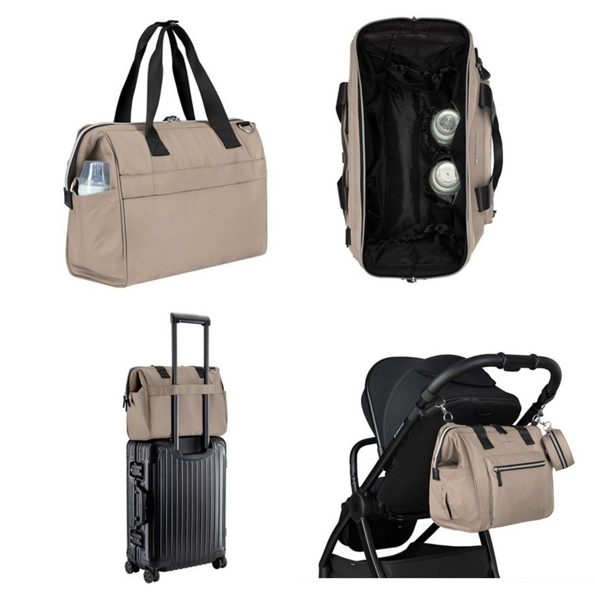 WICKELTASCHE Maxi braun Wickelunterlage, kleine Tasche, Reißverschluss, großes Hauptfach - Braun, Textil (27/22/40cm) - Kikka boo