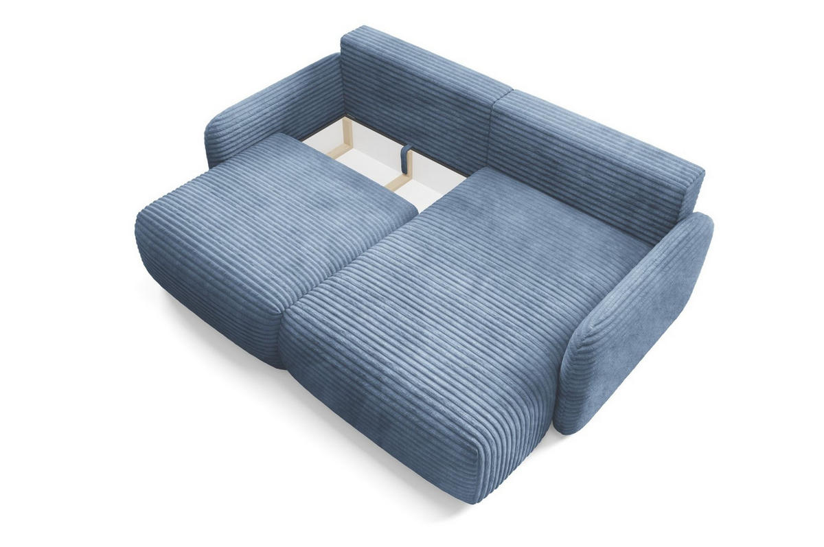 ECKSOFA Simone Mit Schlaffunktion - Blau, Holzwerkstoff/Textil (165/240cm) - Fun Möbel