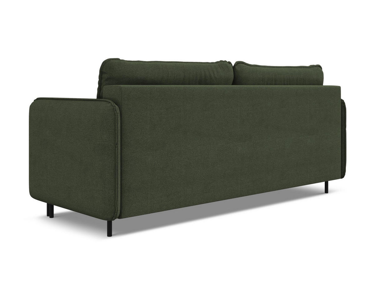3-SITZER SOFA mit Schlaffunktion Strukturstoff Stoff Grün - Schwarz/Olivgrün, Holz/Textil (226/90/92cm) - Makamii