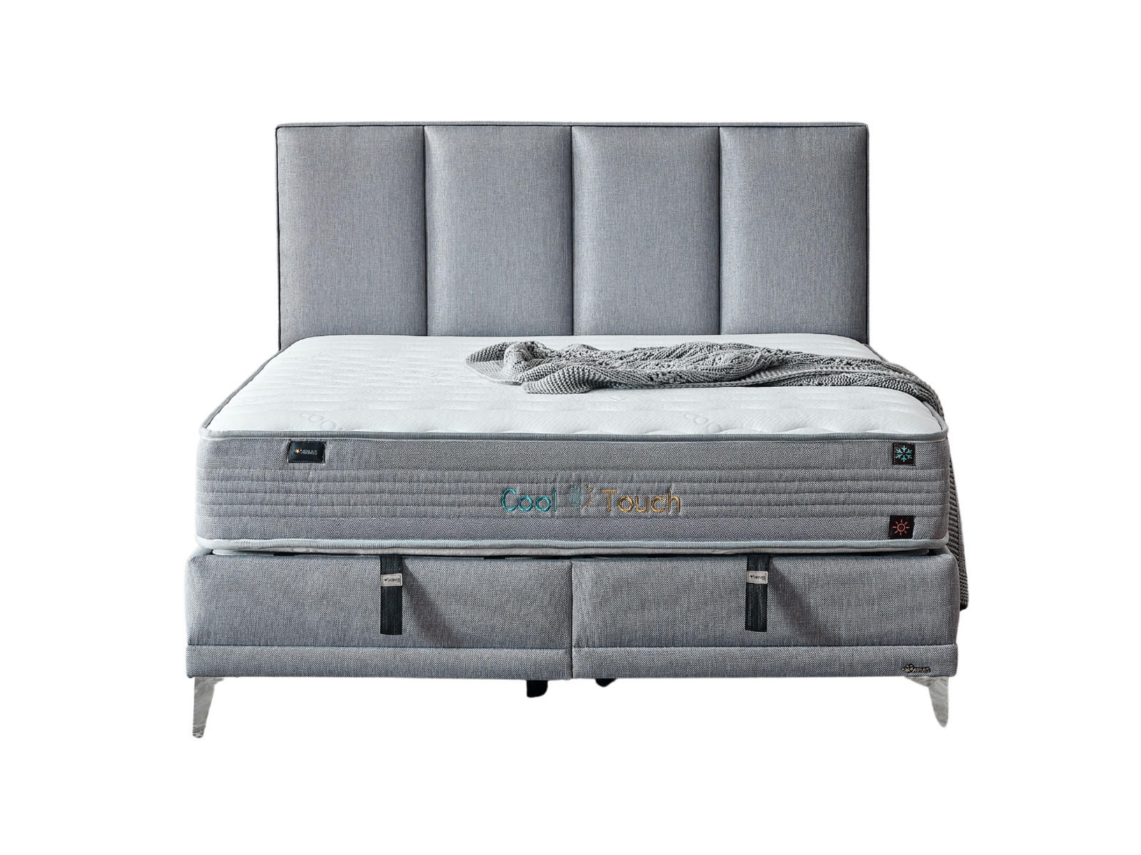 POLSTERBETT Cool Touch 120x200 Grau - Grau, Textil/Metall (120/200cm) - Villa Möbel