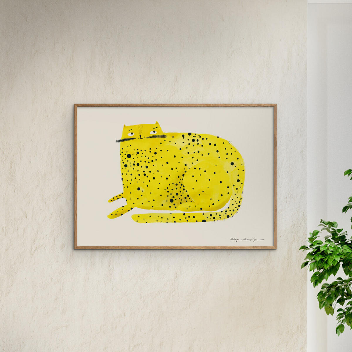 POSTER Wild Apple - Cat - Gelb, Papier (70/100/0.1cm) - Poster&Frame