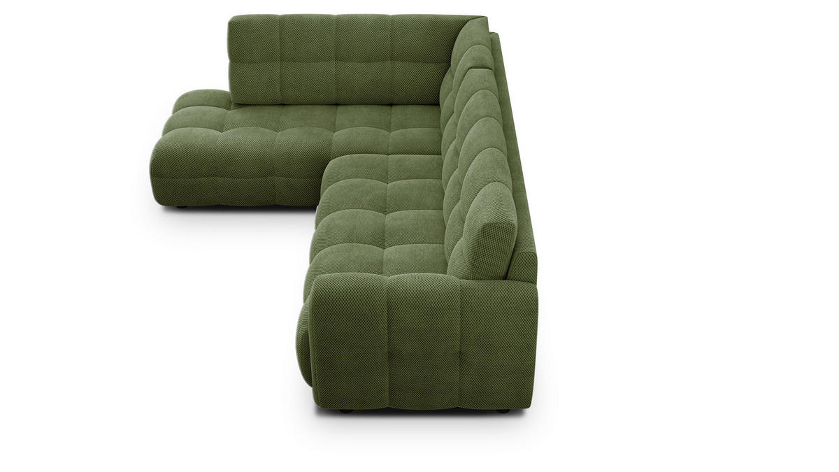 ECKSOFA MELLOW 5-Sitzer, olive - Schwarz/Grün, Holz/Textil (283/191cm) - Courtois Laville