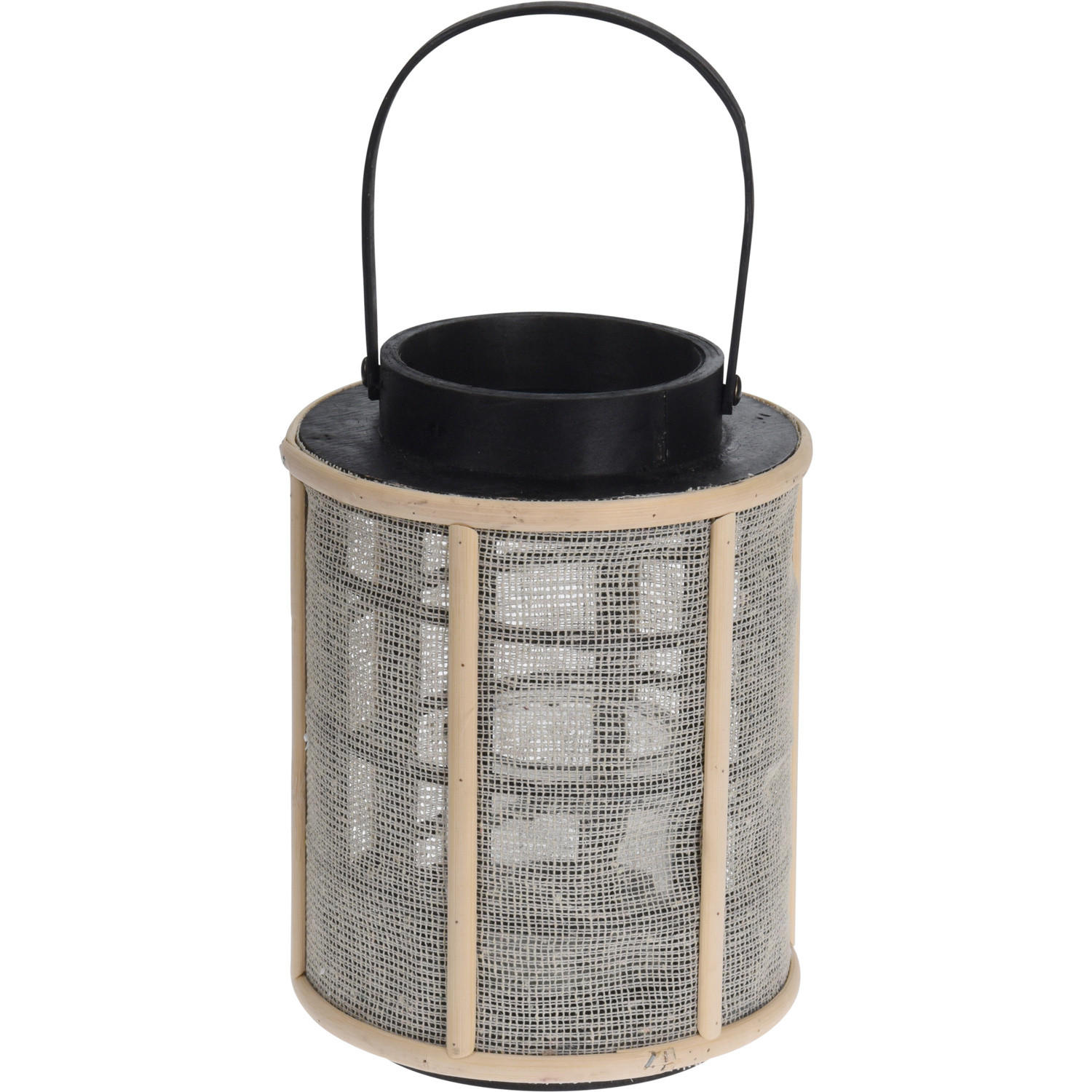 LATERNE Bambus und Metall Ø 17/22 cm - Multicolor, Naturmaterialien (17/22/17cm) - Home Styling Collection