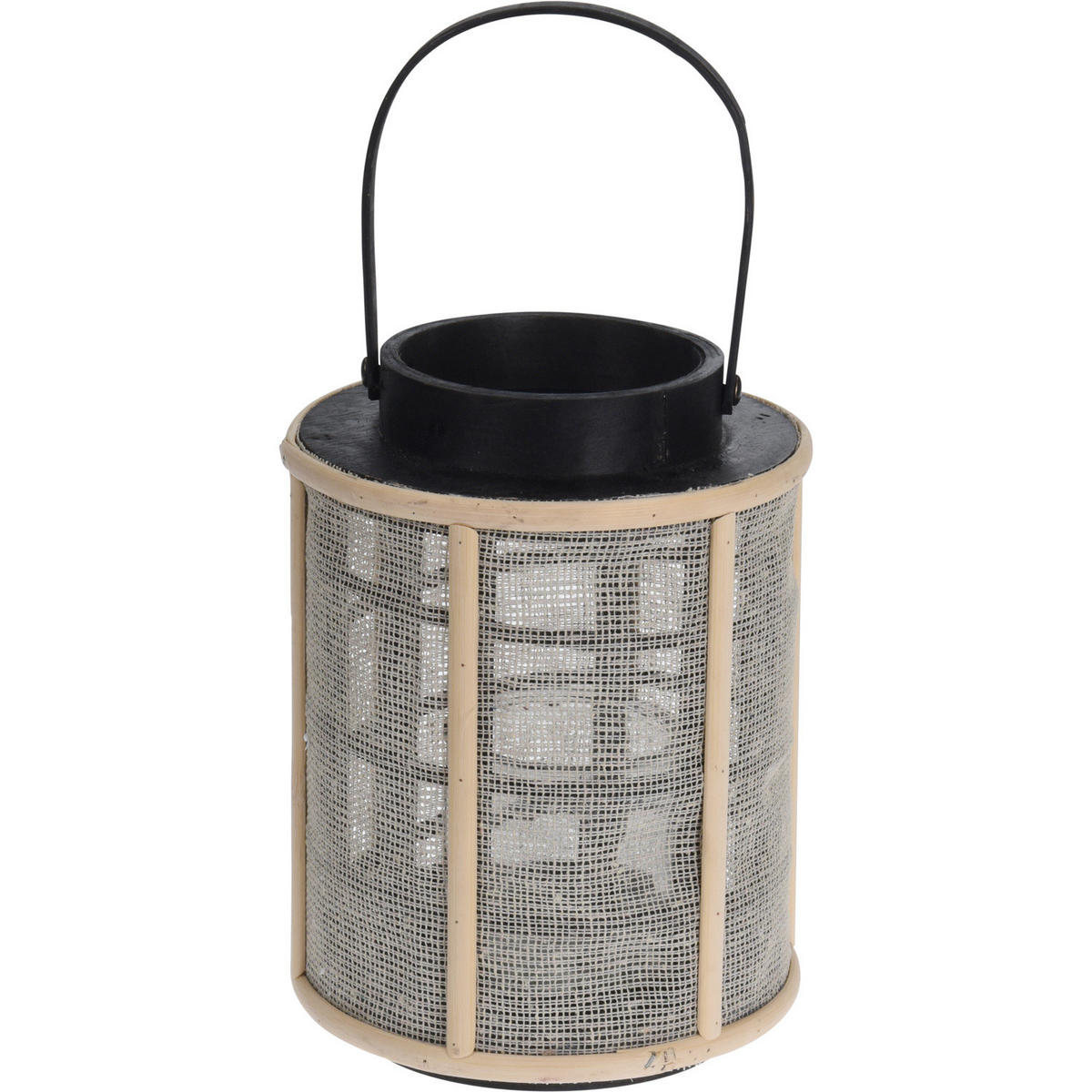 LATERNE Bambus und Metall Ø 17/22 cm - Multicolor, Naturmaterialien (17/22/17cm) - Home Styling Collection