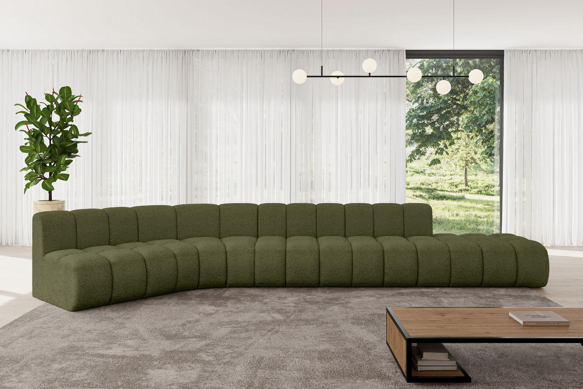 ECKSOFA modulares Sofa Brilo-L2 - 471x174x70 cm Grün - Grün, Holzwerkstoff/Textil (471/174cm) - ALTDECOR