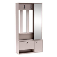 GARDEROBENSCHRANK Tokessa Kaschmir 100/191/33 cm - Modern mit Spiegel und Schuhschrank - Beige, Holzwerkstoff/Kunststoff (100/191/33cm) - AX Living