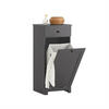 WÄSCHESCHRANK Weiß - Grau, Holzwerkstoff (40/90/38cm) - SoBuy