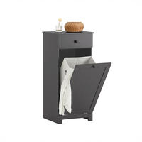 WÄSCHESCHRANK Weiß - Grau, Holzwerkstoff (40/90/38cm) - SoBuy
