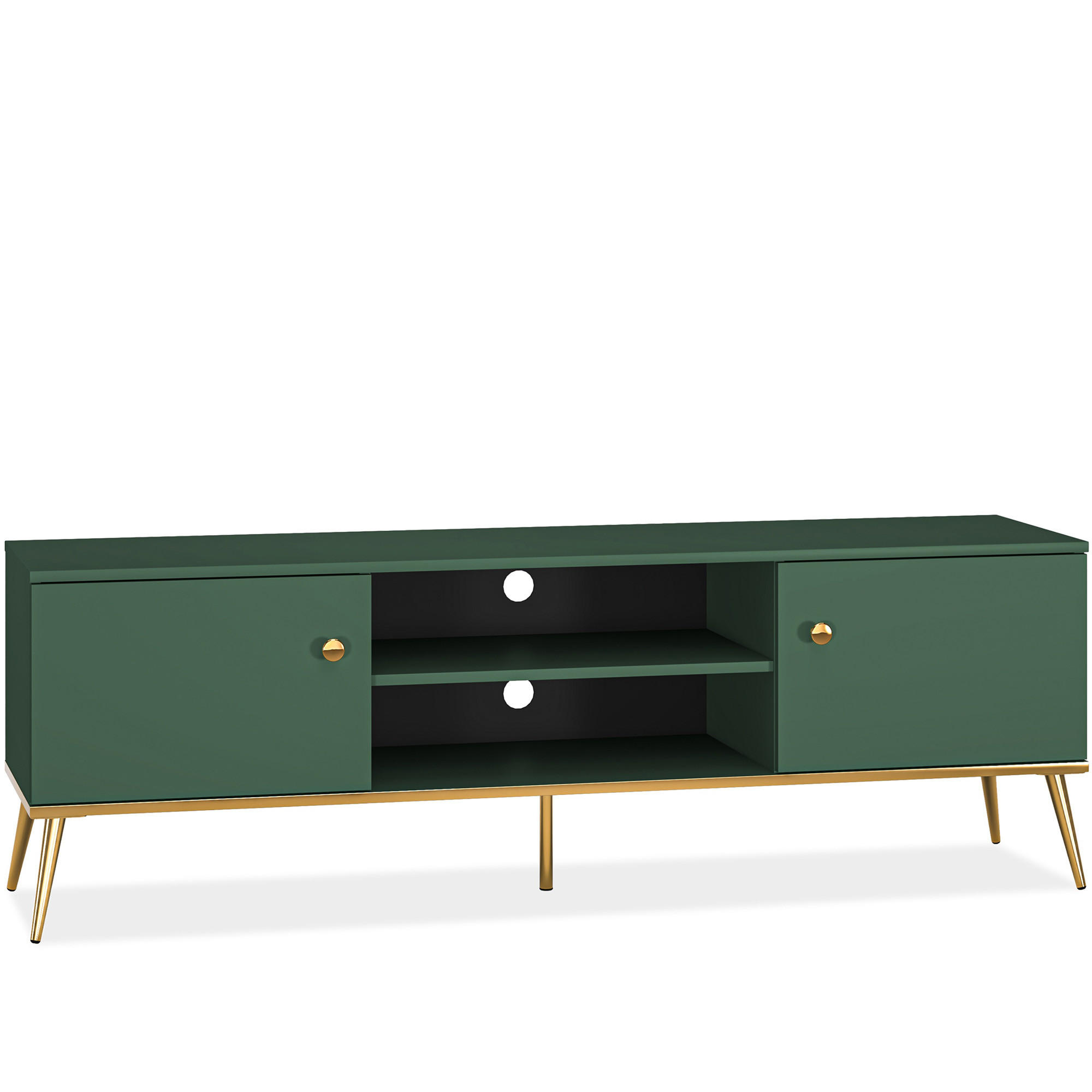 TV-LOWBOARD ARICIA viel Stauraum, Grün - Grün, Holz (160/54/40cm) - KONSIMO®