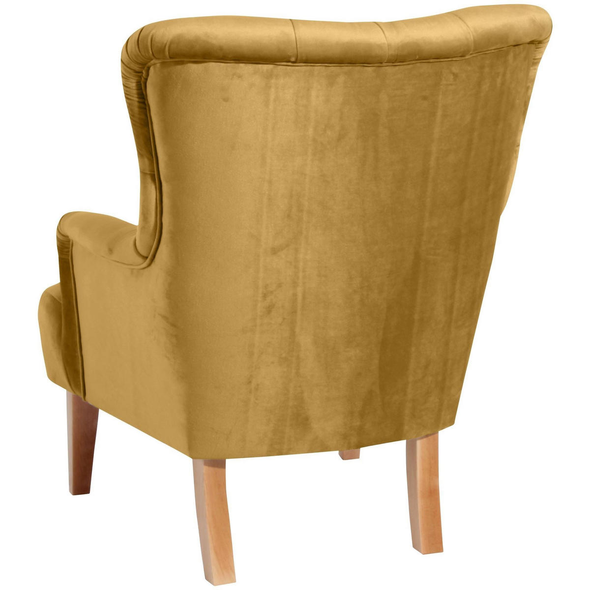 SESSEL Kaiya Bezug Samtvelours Buche natur / mais - Currygelb, Kunststoff (71/97/82cm) - 58aufmkessel