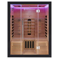 INFRAROTKABINE Helsinki 150 schwarz mit Dual Technologie & LED - Schwarz, Holz (150/190/150cm) - Artsauna