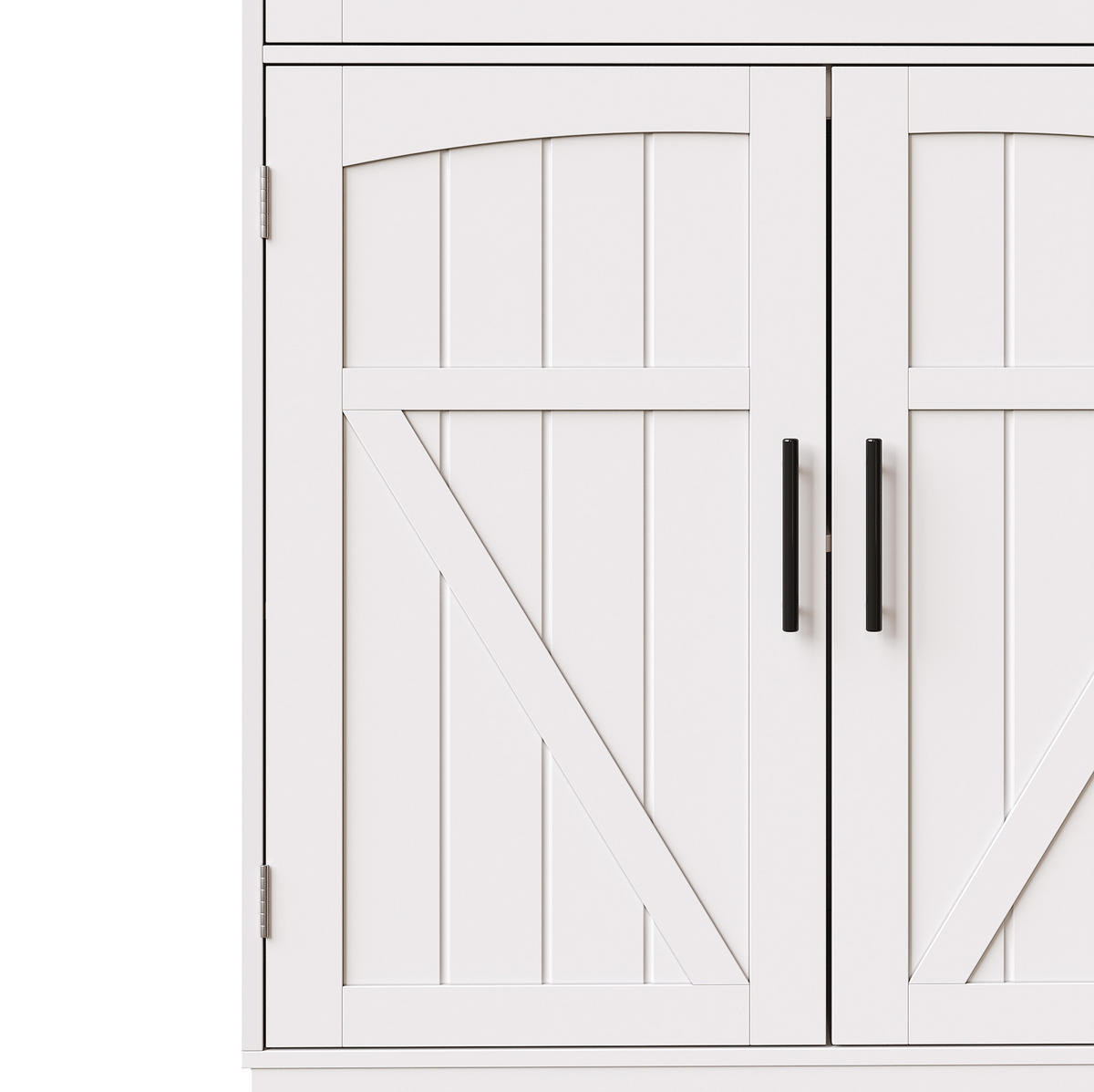 ANRICHTE mit LED und Steckdosenleiste 110x38x180 cm MDF Weiß - Weiß, Metall (38/180/110cm) - Meubliv