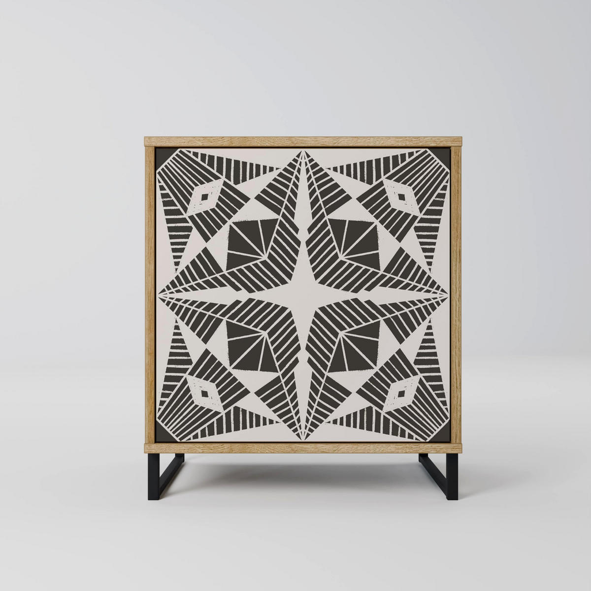 SIDEBOARD MONOCHROME NEXUS, Eichefarben, 57,5x42x57,5 cm, Ohne Füße - Eichefarben/Multicolor, Holzwerkstoff (57.5/57.5/42cm) - SpaceRebels
