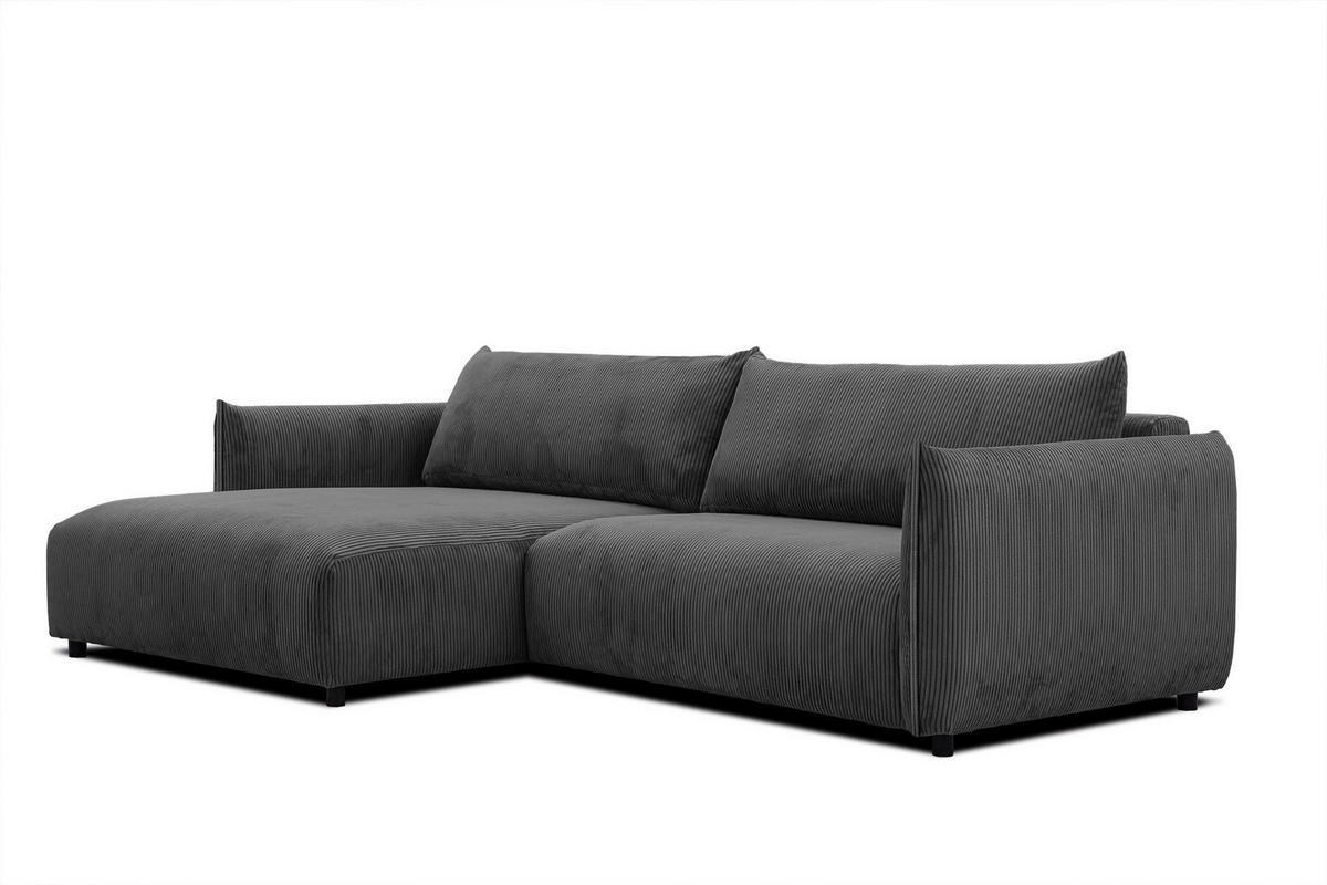 ECKSOFA TAUER 5-Sitzer, dunkelgrau - Dunkelgrau/Schwarz, Holzwerkstoff/Kunststoff (174/292cm) - Courtois Laville