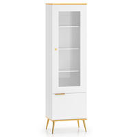GLASVITRINE VELTI,Weiß - Weiß, Glas/Holzwerkstoff (55/195/40cm) - KONSIMO®