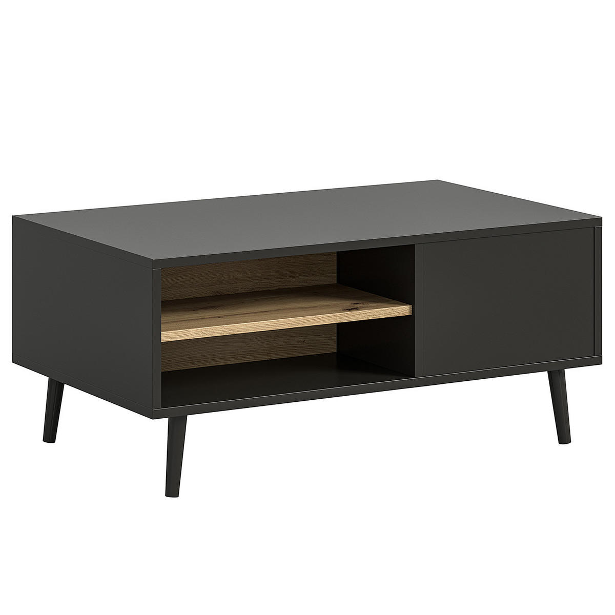 COUCHTISCH - Schwarz / Eiche Artisan Dekor - Eichefarben/Schwarz, Holzwerkstoff (55/90/45cm) - home24