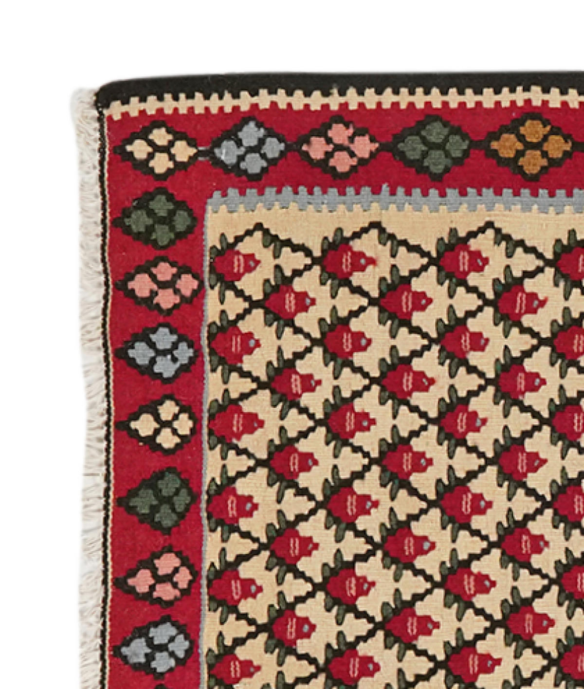 HANDWEBTEPPICH Kelim Senneh Mehrfarbig 83/59 cm Schurwolle - Multicolor, Textil (59/83cm) - Looma