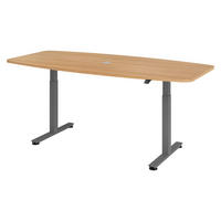 KONFERENZTISCH elektrisch XMST22 103/220/74 cm in Eichefarben/Graphitfarben - Eichefarben/Graphitfarben, Holzwerkstoff (103/220/74cm) - bümö