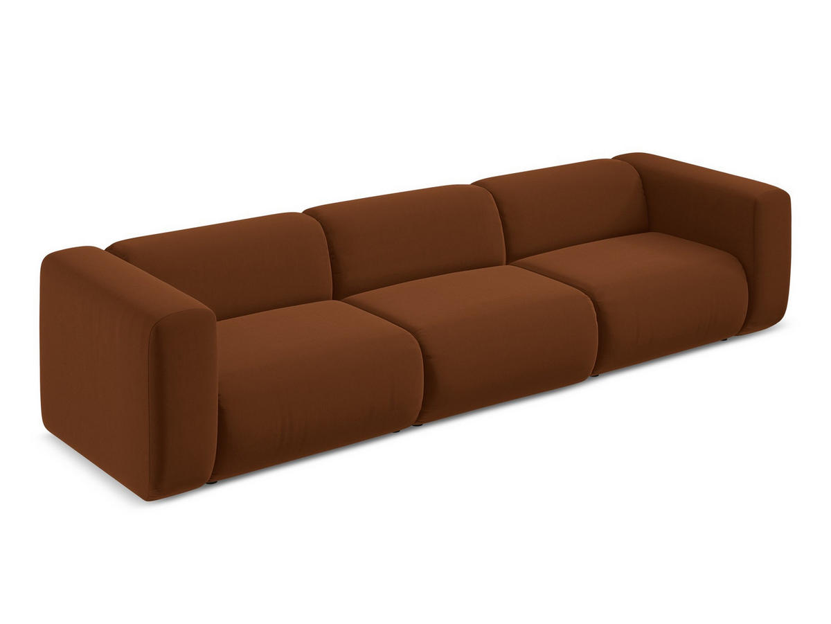 POUF Samt Stoff Blau - Blau/Schwarz, Kunststoff/Textil (65/40/65cm) - Makamii