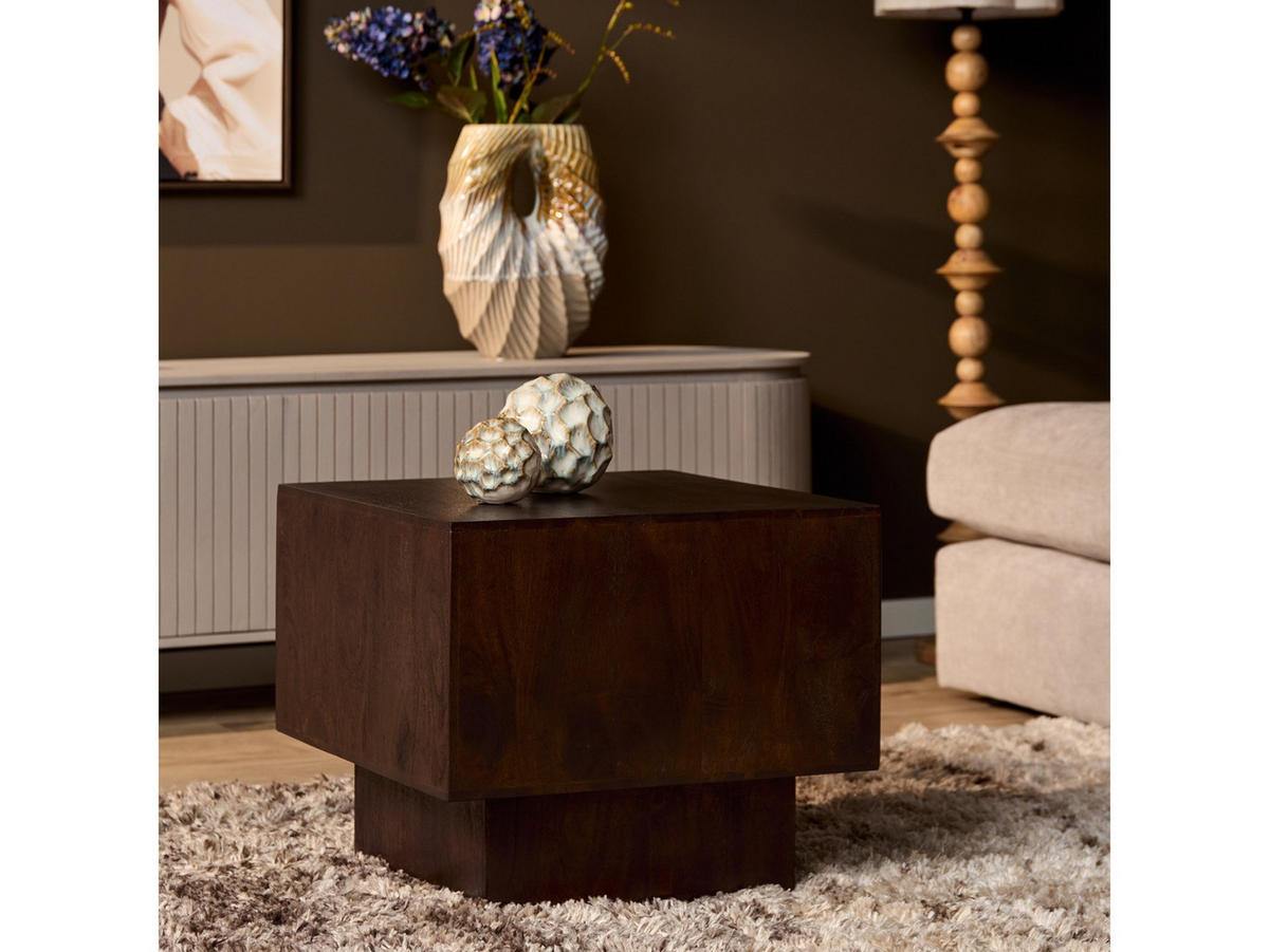 COUCHTISCH Petunia Mangoholz 55 cm / 55 cm Braun - Braun, Holz (56/56/46cm)