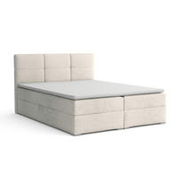 BOXBETT SUSAN LUX 160/200 in Boucle Ecru H4 - Ecru, Holz/Holzwerkstoff (160/200cm) - Deine Möbel 24