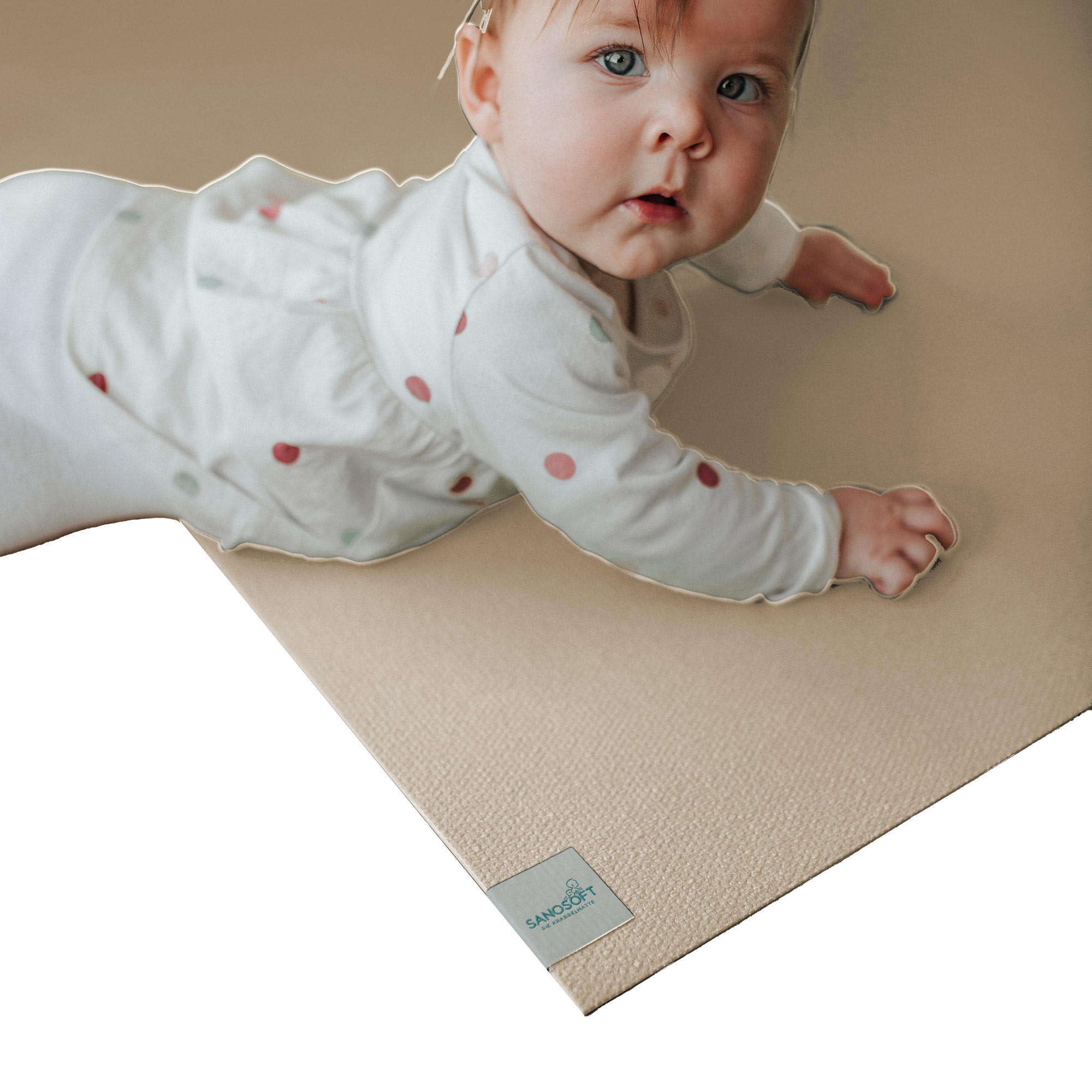 KRABBELMATTE rutschfest, Öko-Tex & Made in Germany, 120cm X 180cm Sand / Beige - Beige, Textil (120/180cm) - Sanosoft