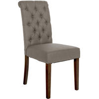 STUHL Stoff taupe - Taupe/Walnussfarben, Holz/Textil (45/98/63cm) - CLP