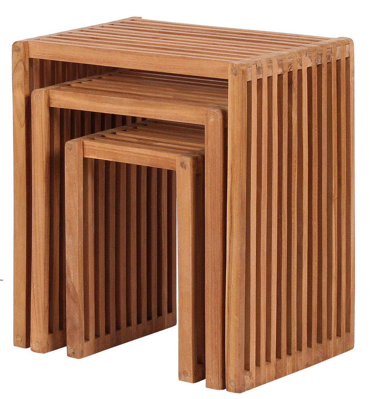BEISTELLTISCH 3er Set - Naturfarben, Holz (32/45/50cm) - Mr. Deko