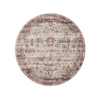 VINTAGE-TEPPICH George waschbar ø 160 cm rund - Pink/Multicolor, Kunststoff (160/160cm) - benuta