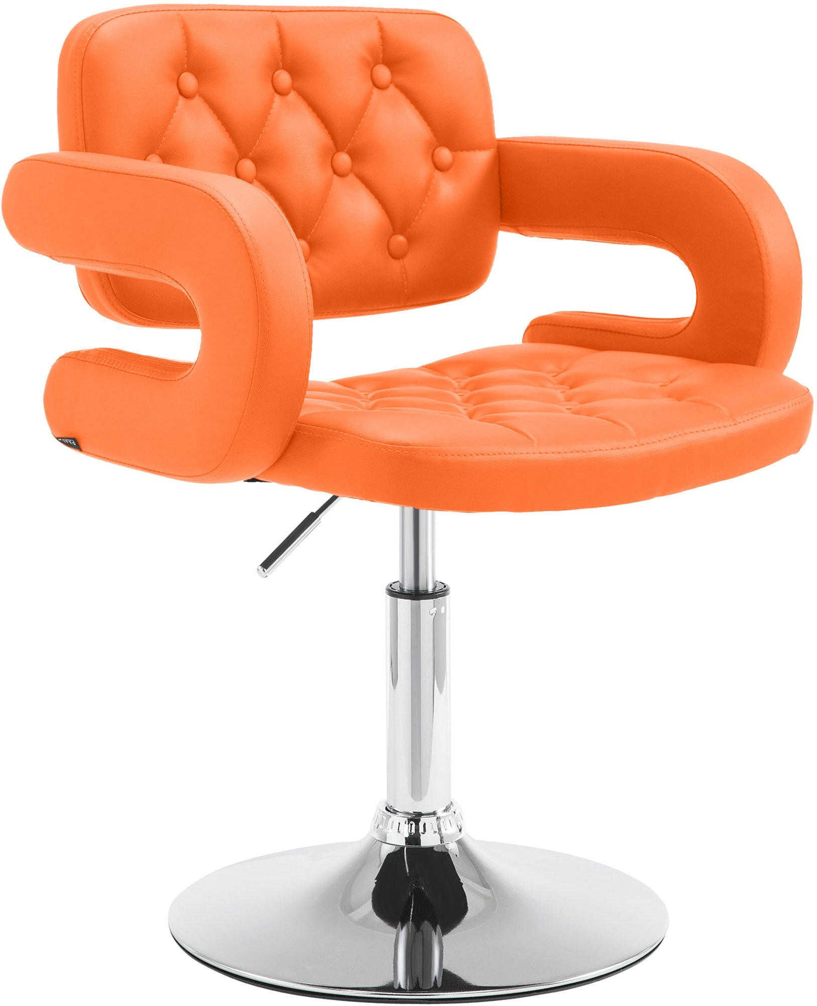 SESSEL Lederlook orange - Chromfarben/Orange, Textil/Metall (62/76/55cm) - CLP