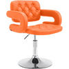 SESSEL Lederlook orange - Chromfarben/Orange, Textil/Metall (62/76/55cm) - CLP