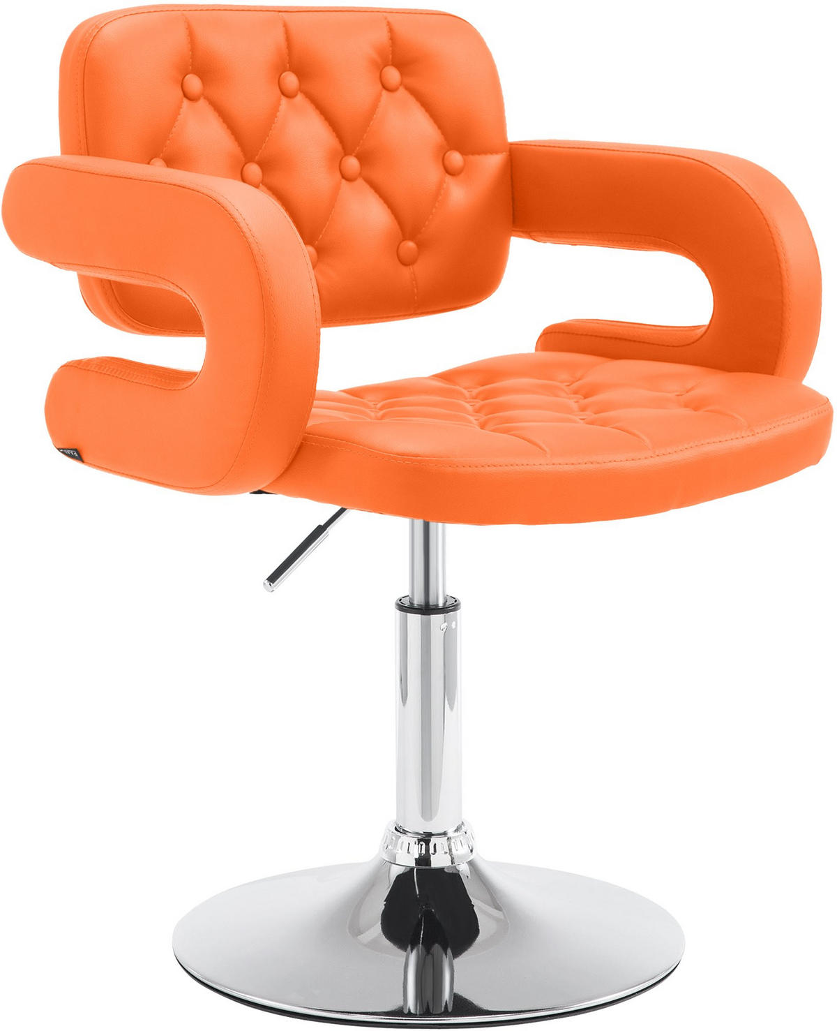 SESSEL Lederlook orange - Chromfarben/Orange, Textil/Metall (62/76/55cm) - CLP