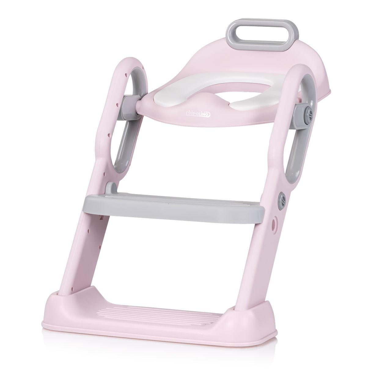 TOILETTENTRAINER Flippy rosa höhenverstellbare Fußstütze, Toilettenaufsatz, Griffe, ab 2 Jahren - Rosa, Kunststoff (39/40cm) - Chipolino
