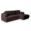 ECKSOFA SENTI K R-S Braun Plüsch-Stoff mit Schlaffunktion - Braun, Holz (246/148cm) - MASSENO