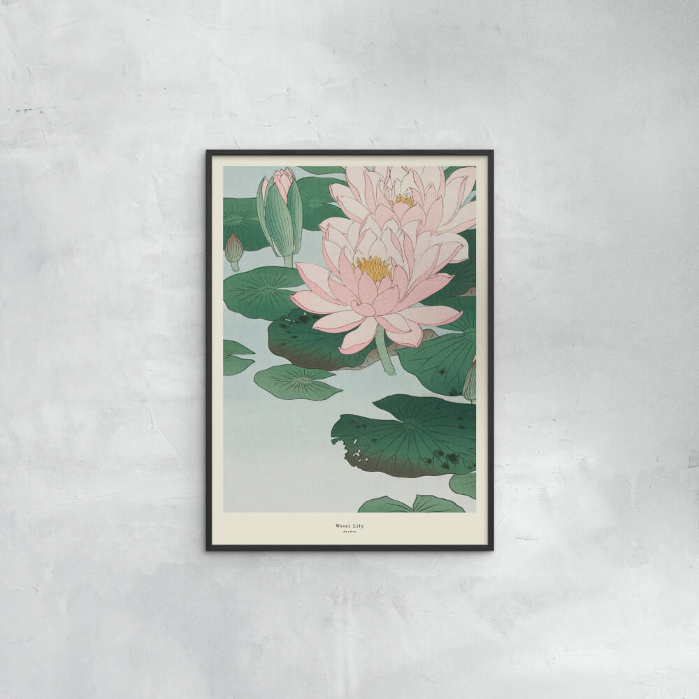 POSTER mit Rahmen A.P. Atelier - Water Lily - Schwarz/Grün, Holz/Papier (30/40cm) - Poster&Frame