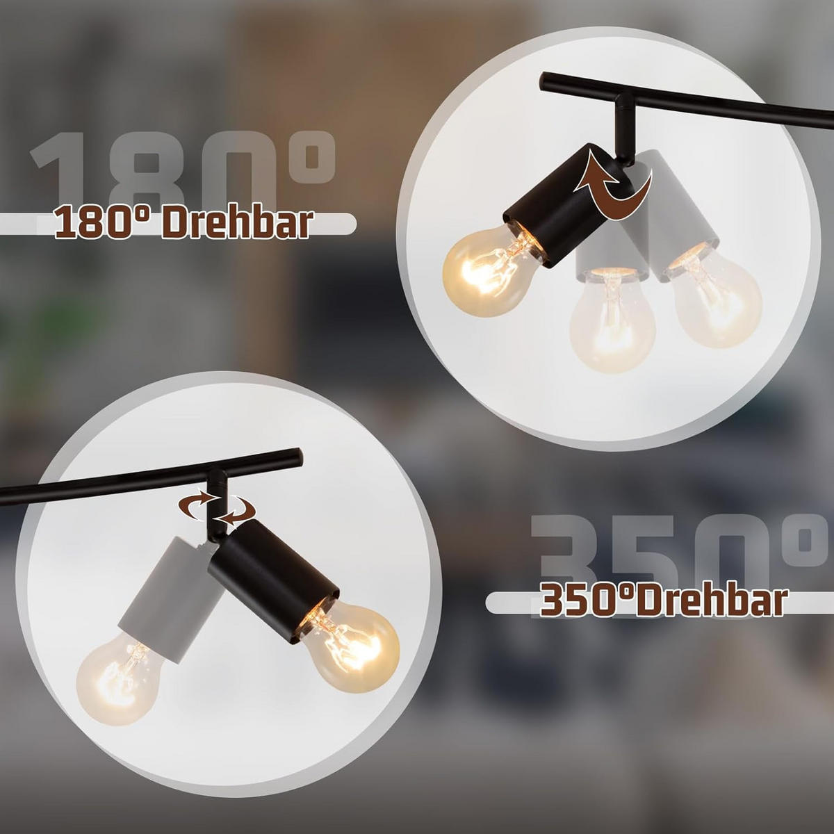 DECKENSTRAHLER Funkelda 10/20/67 cm - Schwarz, Metall (67/10/20cm) - ZMH