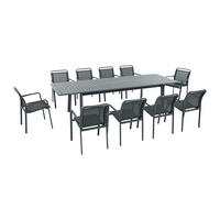 GARTENESSGRUPPE im Set - 10 -Sitzer - Aluminium - anthrazitgrau - VELYRA - Anthrazit, Metall - Vente-Unique
