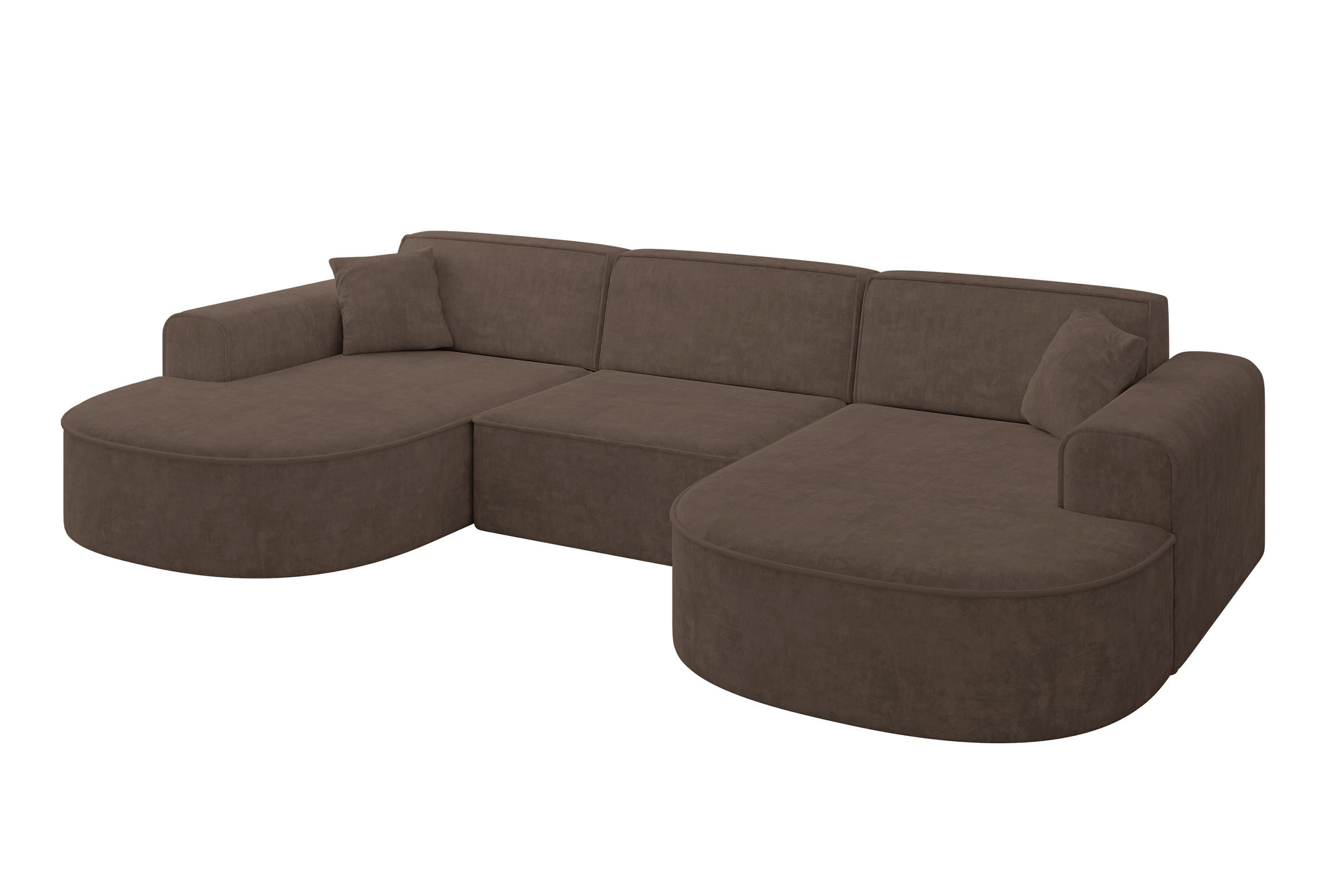 ALTDECOR SEDACÍ SOUPRAVA MARI-U1 – 303 x 171 x 79 cm, hnědá barva, velur