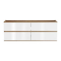 WASCHBECKENUNTERSCHRANK - 150 cm x 45.5 cm - Holz, Platte - Naturfarben Hell, Weiß - SABURI - Naturfarben/Weiß, Holz (150/55/45.5cm) - Vente-Unique
