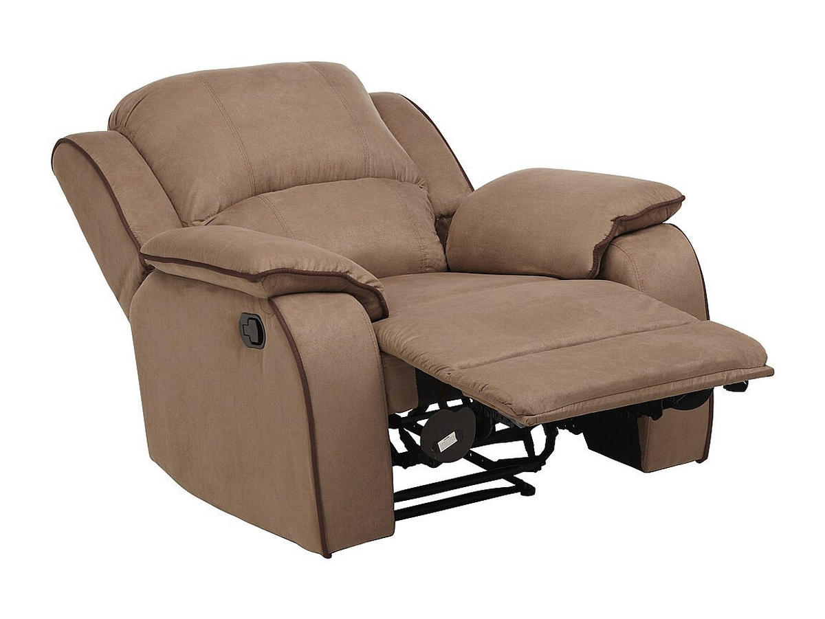 COUCHGARNITUR mit Sessel - 4 Personen - Stoff, Stoff - Taupe - HERNANI - Taupe, Textil (210/99/96cm) - Vente-Unique