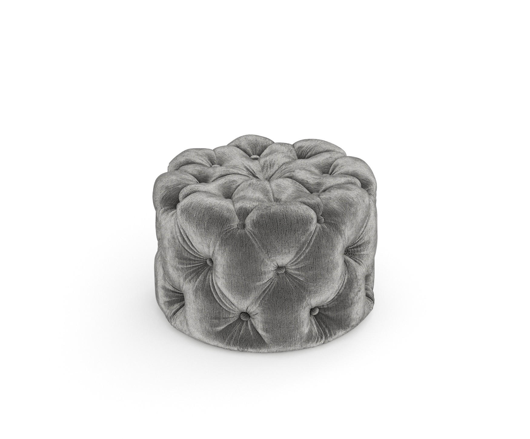 POUF Cosimo Grau Chenille - Schwarz/Grau, Holz/Holzwerkstoff (60/40/60cm) - Maison de Reve
