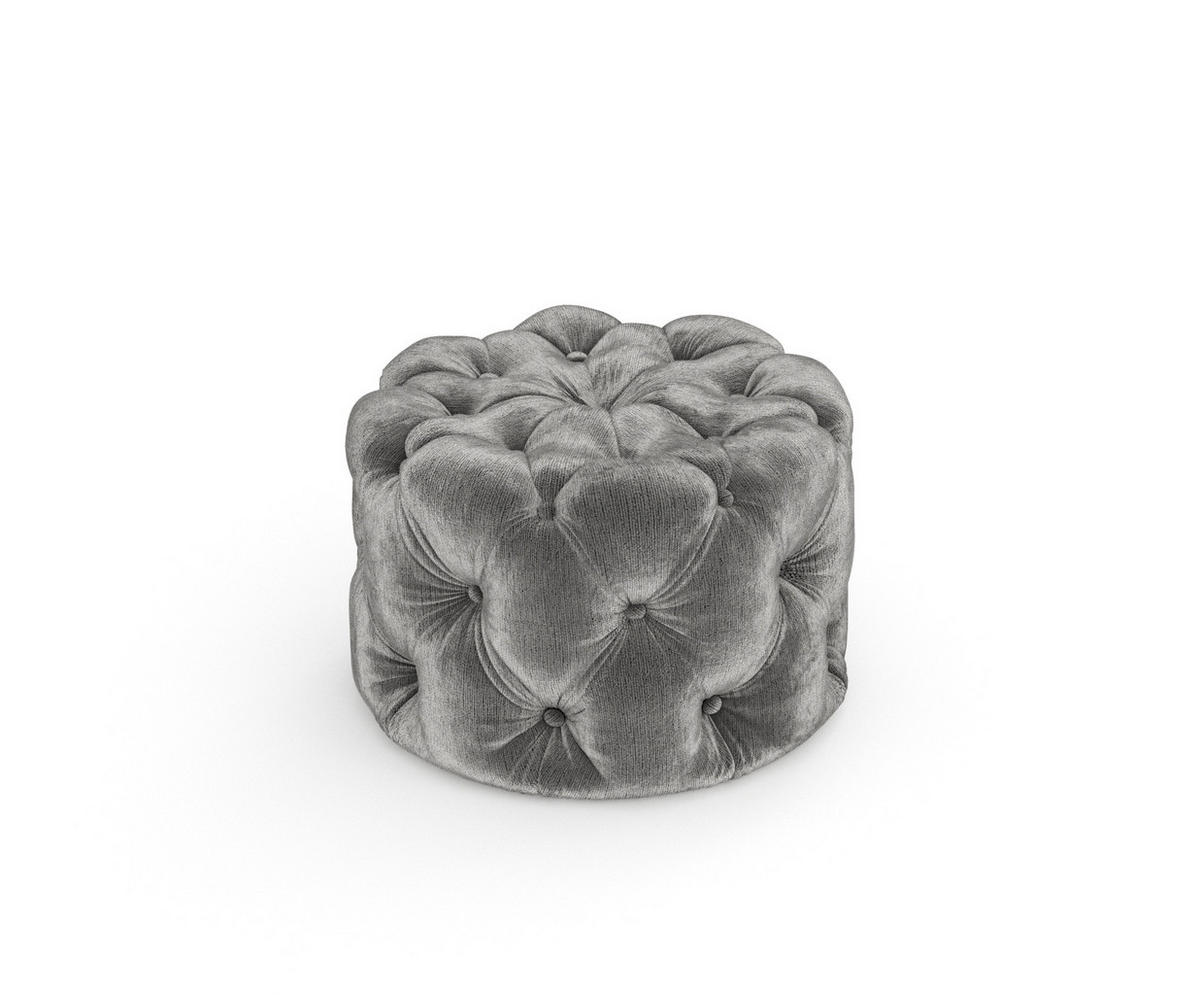 POUF Cosimo Grau Chenille - Schwarz/Grau, Holz/Holzwerkstoff (60/40/60cm) - Maison de Reve