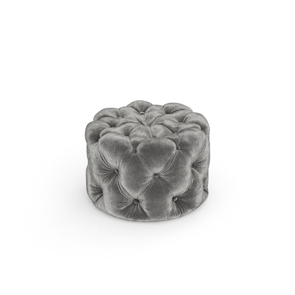 Thumbnail - Maison de Reve Pouf, Grau, Textil, 1-Sitzer, Füllung: Schaumstoff, Rund, 60x40x60 cm, Oeko-Tex® Standard 100, FSC 100%, ...