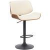 BARHOCKER Metall Walnuss/Creme - Walnussfarben/Creme, Textil/Metall (55/93/51cm) - CLP