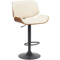 BARHOCKER Metall Walnuss/Creme - Walnussfarben/Creme, Textil/Metall (55/93/51cm) - CLP